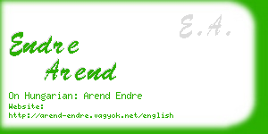 endre arend business card